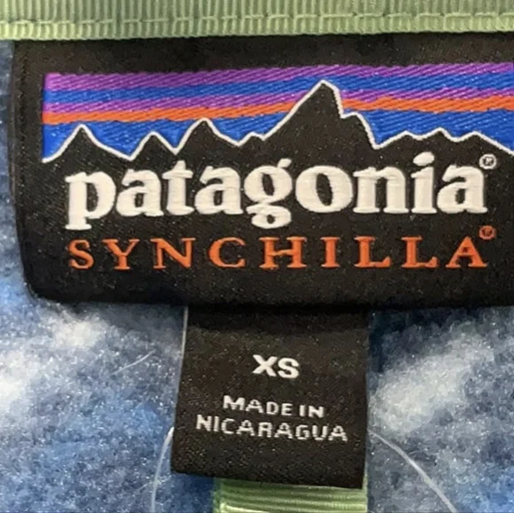 Rare Patagonia Honeycomb Blue Synchilla Fleece Pullover XS - Picture 4 of 9